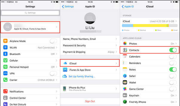 how to backup contacts on iphone