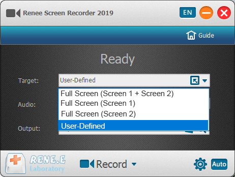select record screens in renee video screen recorder