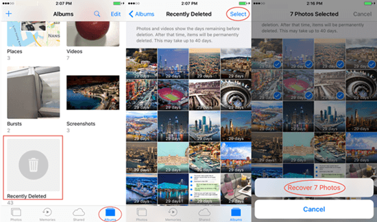 how to recover the deleted photos from iphone