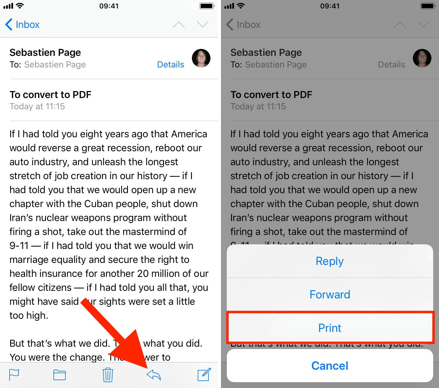 how to save files as pdf on iphone mail