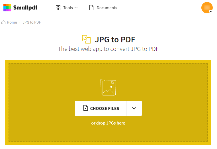 how to convert jpg to pdf online smallpdf