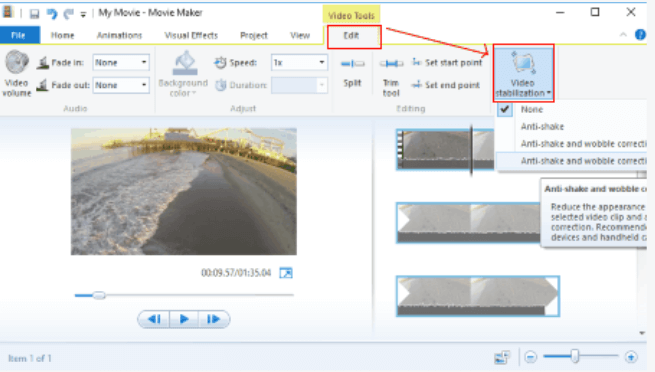 how to adjust video with movie maker