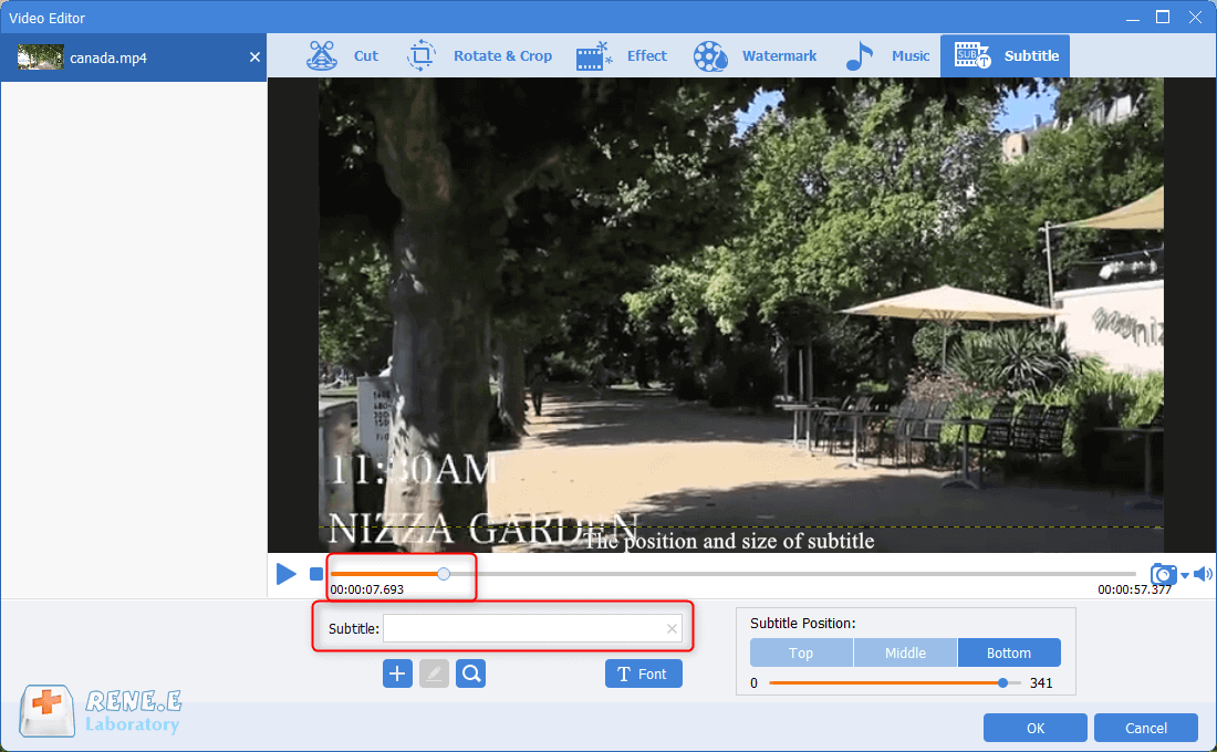 edit srt subtitle with renee video editor pro