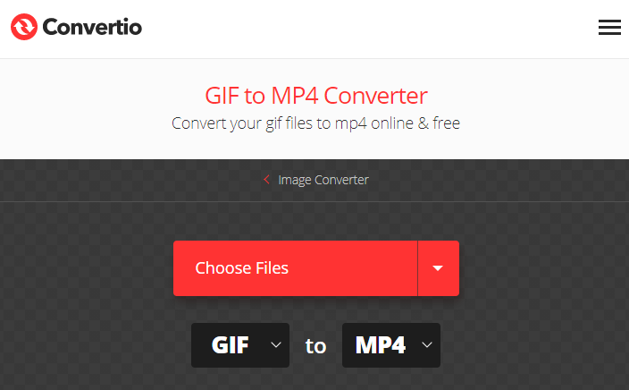 how to convert gif to mp4 on convertio