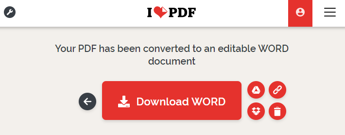 convert pdf to word with ilovepdf