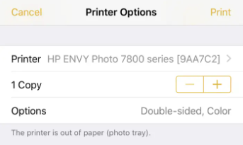how to print iphotos in iphone mail