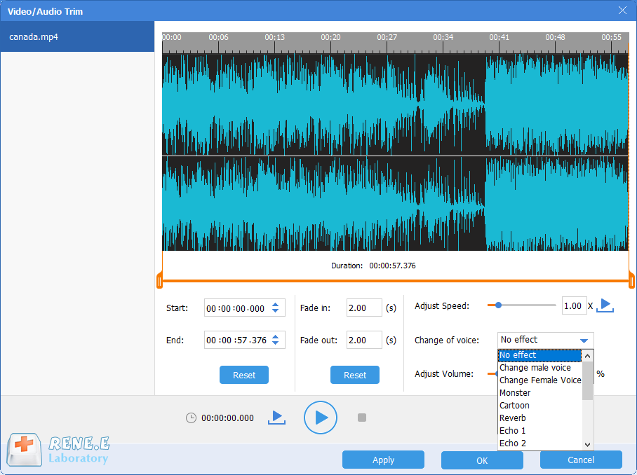 change voice and extract audio from mp4 with renee audio tools