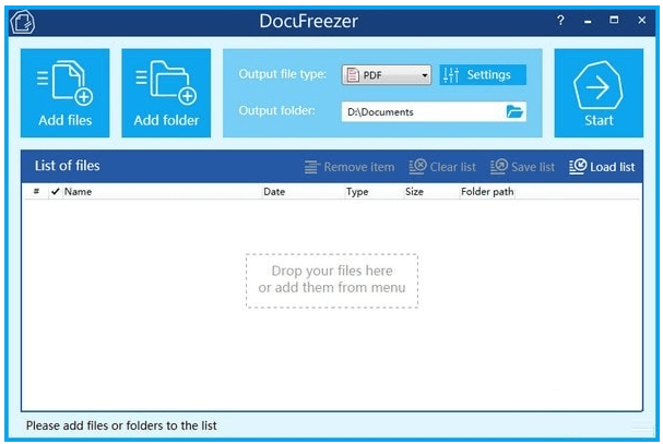 how to convert oxps to pdf with docufreezer