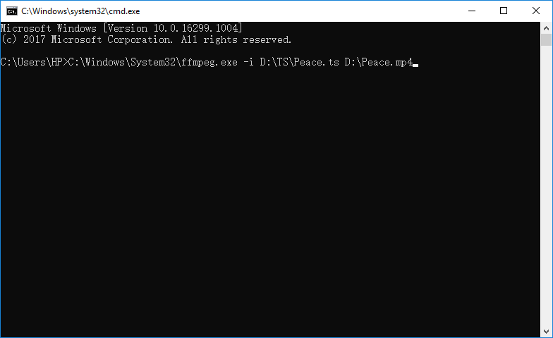 convert ts to mp4 with command lines