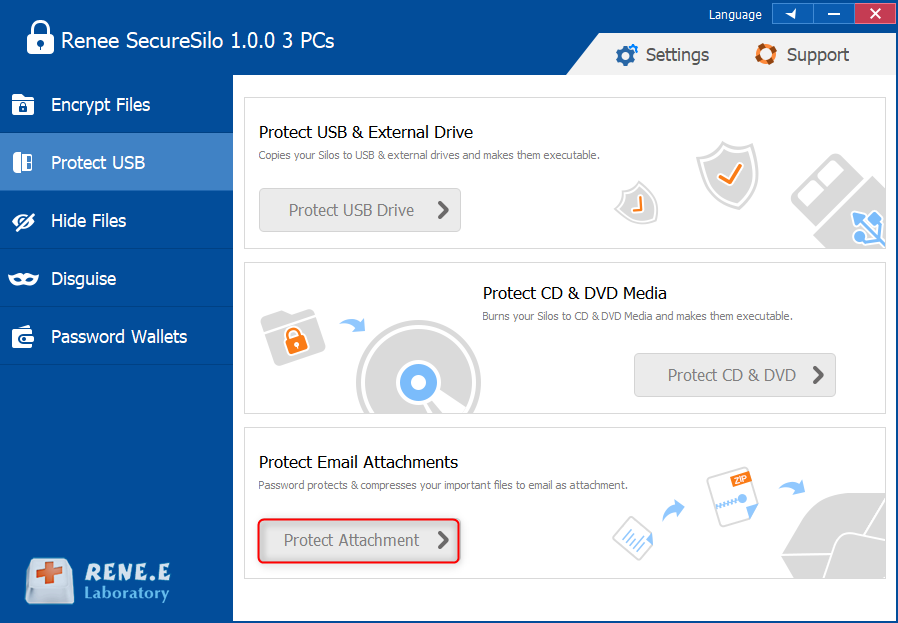 protect email attachment with renee securesilo