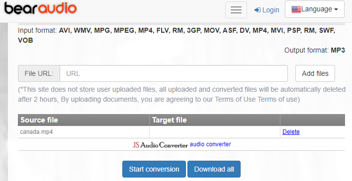 how to convert mp4 to mp3 on bearaudio