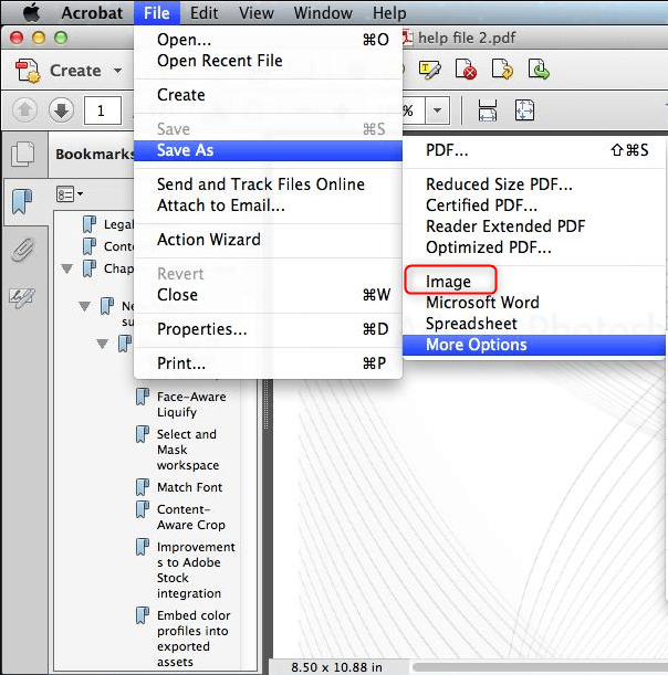 how to convert pdf to jpeg with adobe acrobat dc