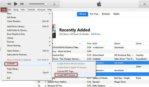 create mp3 version for itunes music