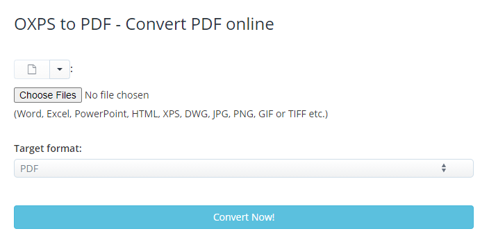 how to convert oxps to pdf on aconvert
