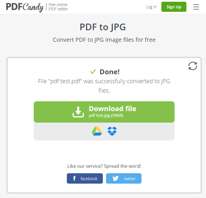 how to convert pdf to jpg on pdfcandy