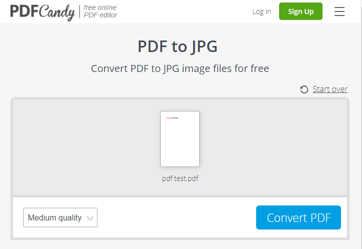 convert pdf to jpg on pdf candy