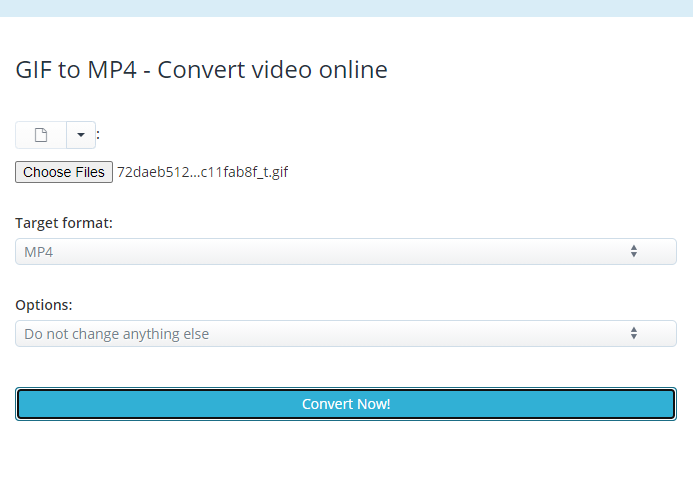 how to convert gif to mp4 on aconvert