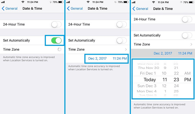 how to modify date and time on iphone