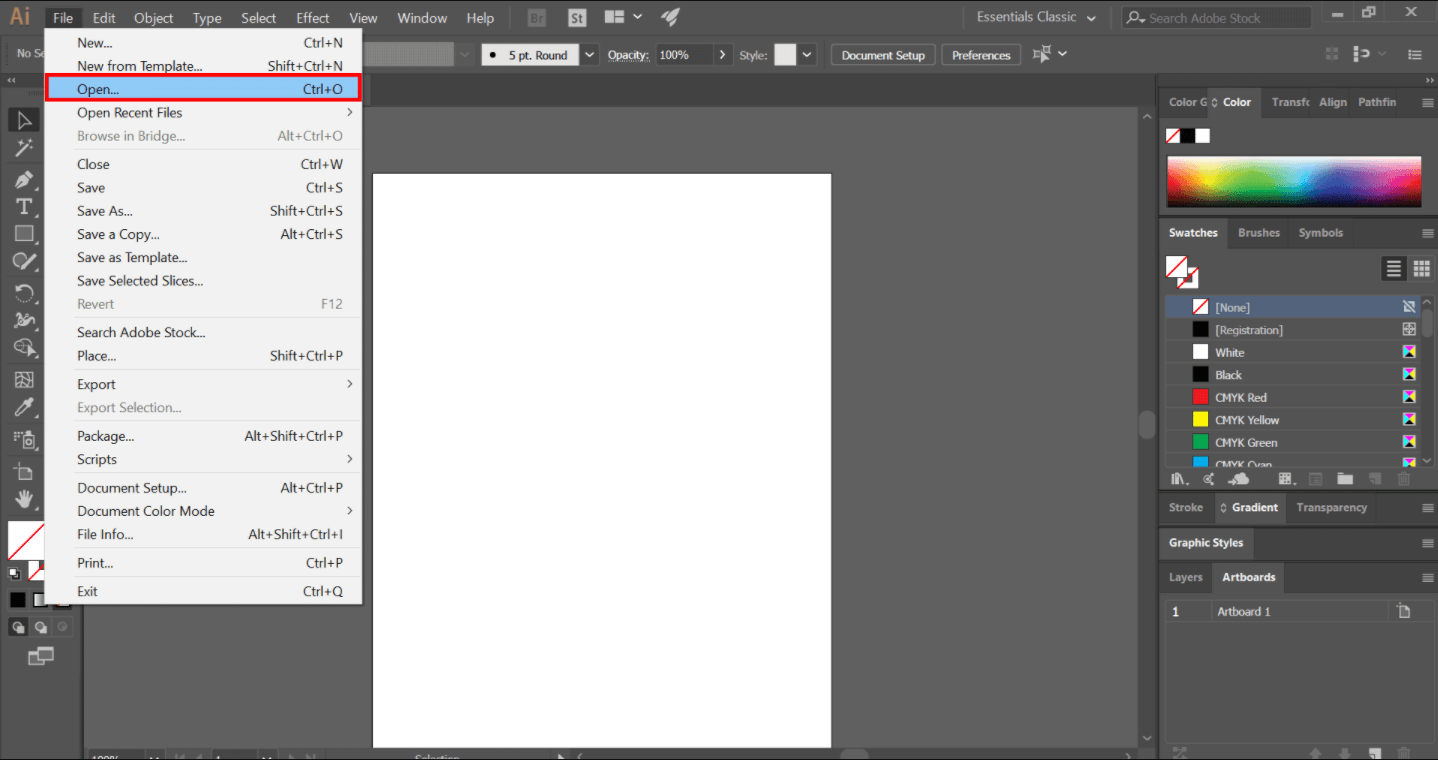 open file in adobe illustrator