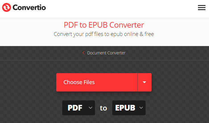 how to convert pdf to epub on convertio