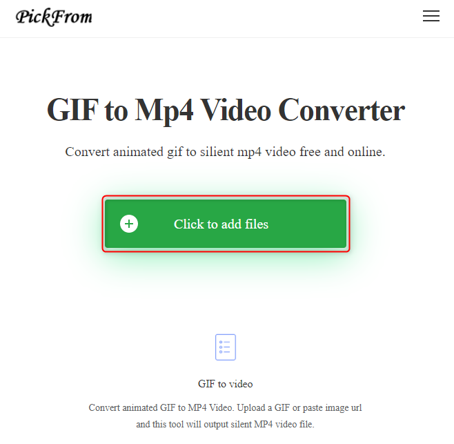 how to convert gif to mp4 on pickfrom