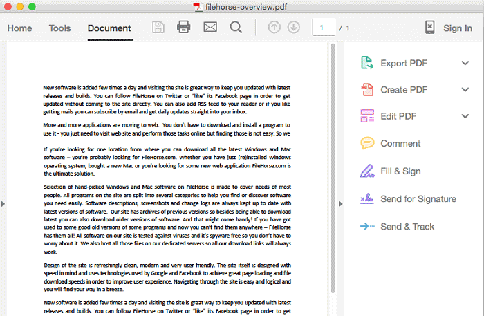 Adobe Reader for pdf on mac