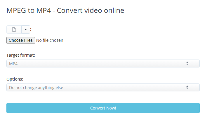 convert mpeg to mp4 on aconvert