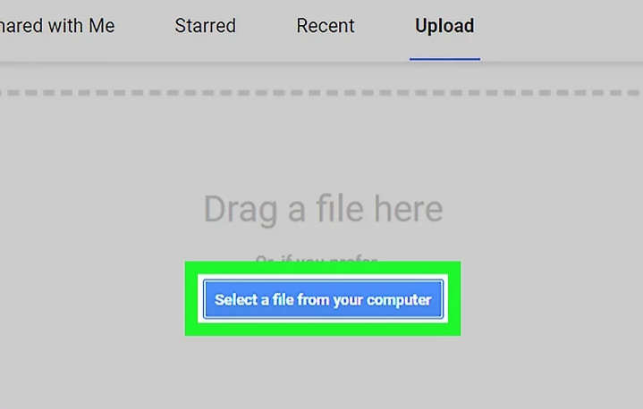 select a file from google docs