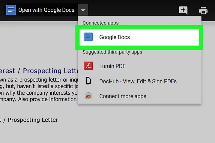 open with google docs