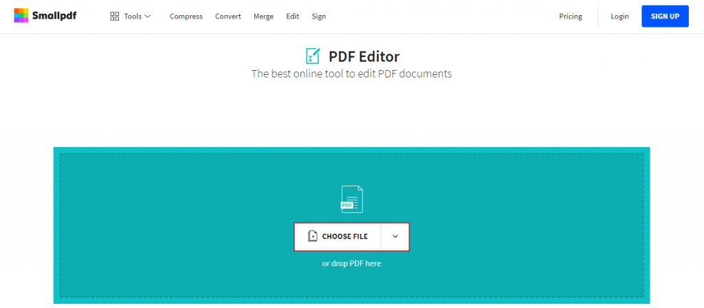 choose file from pdf editor