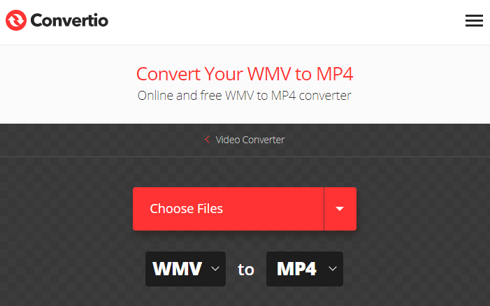 convert wmv to mp4 on convertio