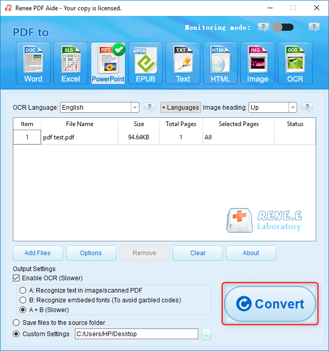convert pdf to ppt with renee pdf aide