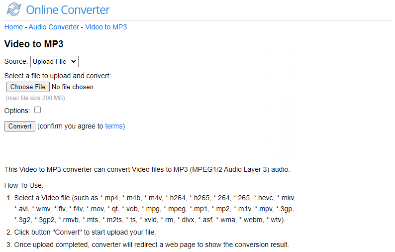 video to mp3 converter online