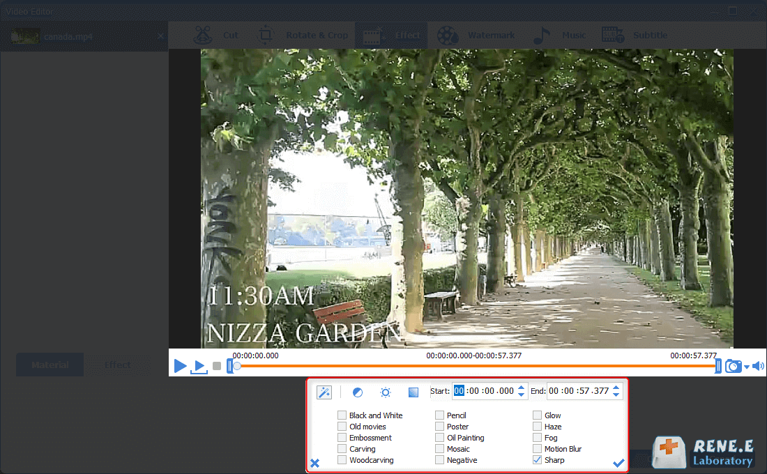 select and add video filters into video with renee video editor pro