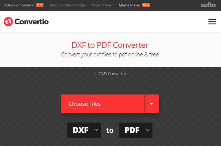 how to convert dxf to pdf with convertio
