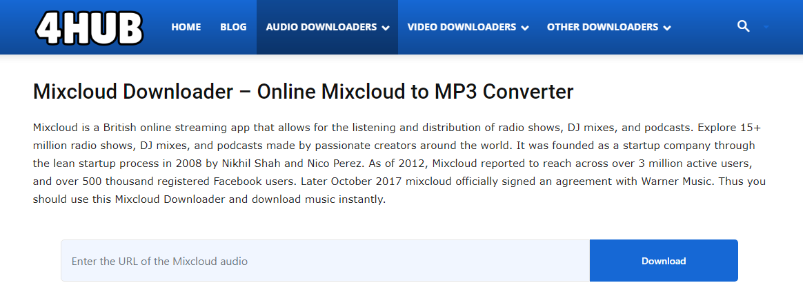 how to download songs from mixcloud 4hub