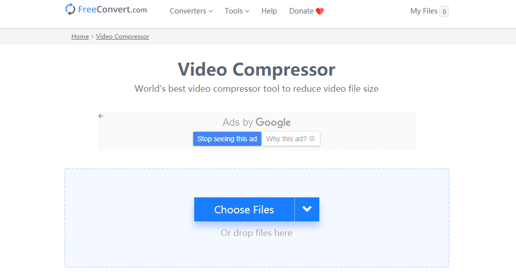 how to reduce video file size on freeconvert com