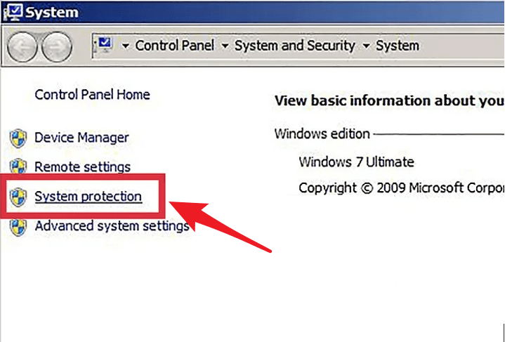 windows 7 create restore point