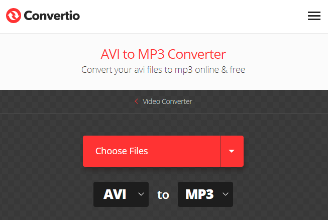 how to convert avi to mp3 on convertio