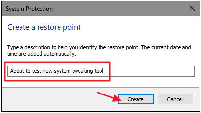 name the restore point