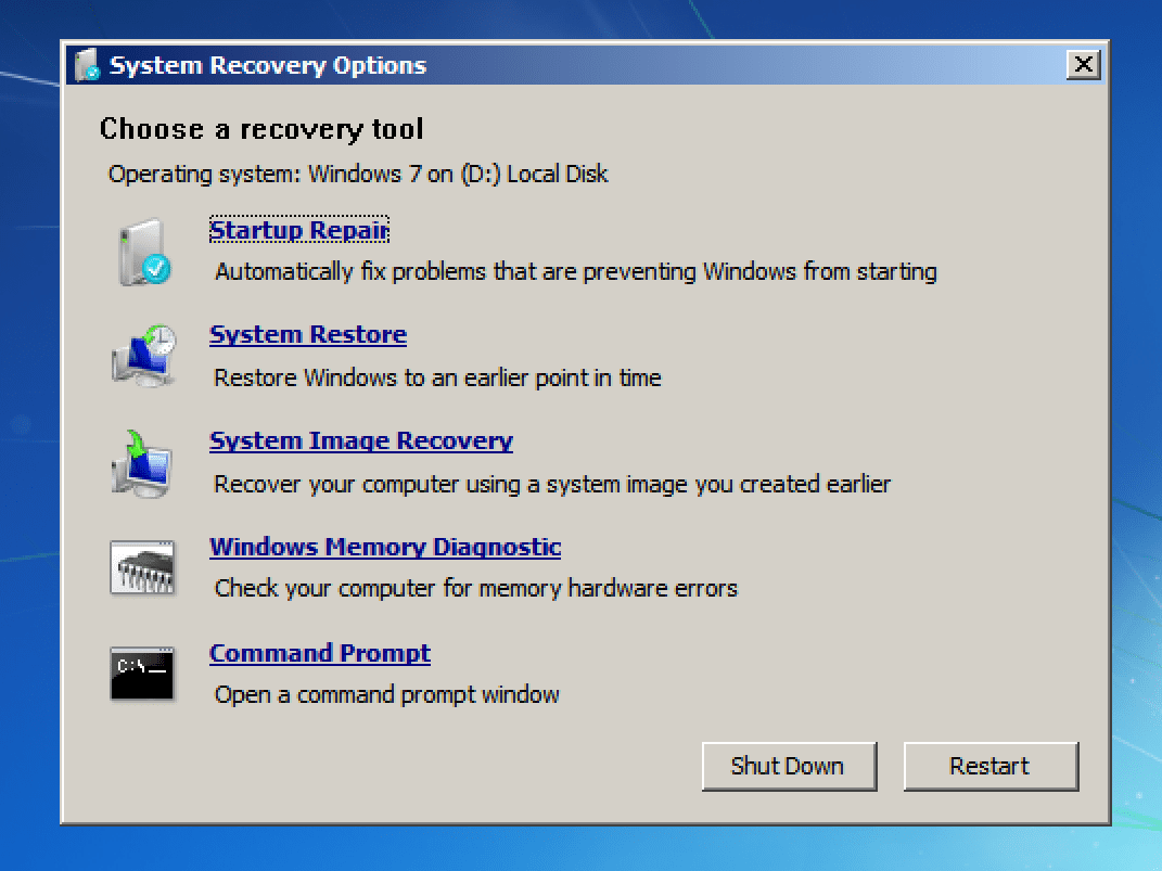 fix windows 7 when laptop won't turn on