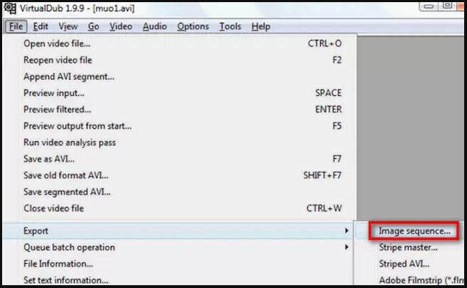 convert video to image with virtualdub