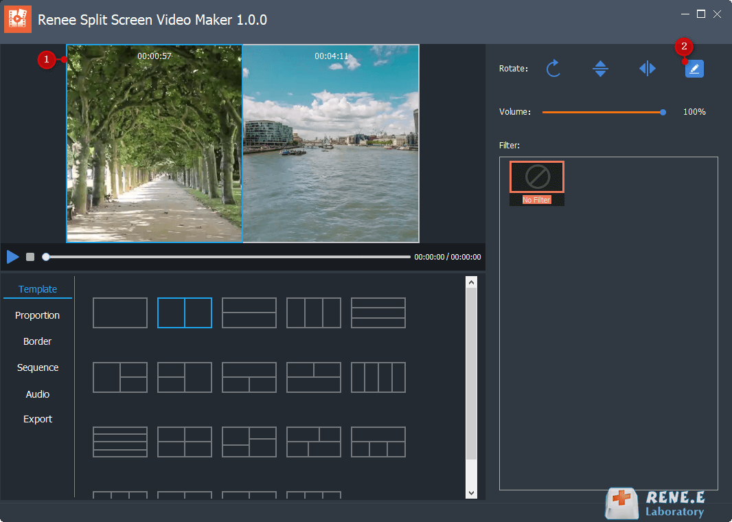 come tagliare il video diviso con renee video editor