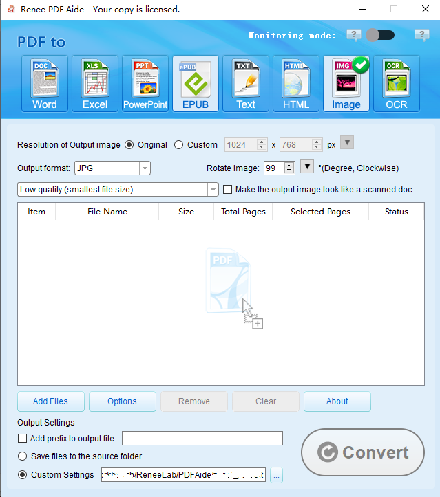 convert pdf to image (jpg/png/gif/tiff/bmp)