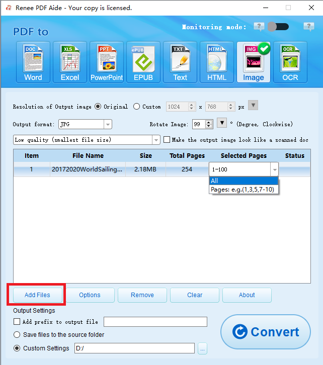 add pdf file and convert to image