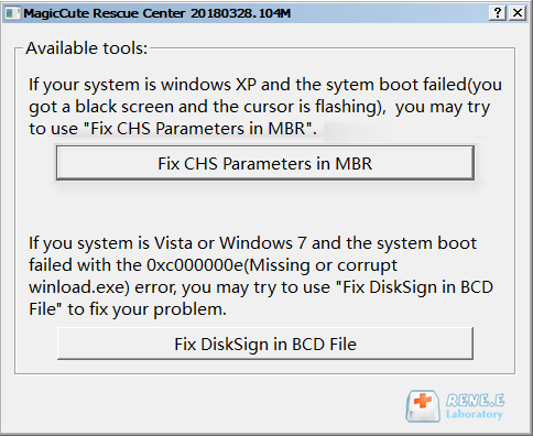select to fix disksign in BCD File in renee passnow
