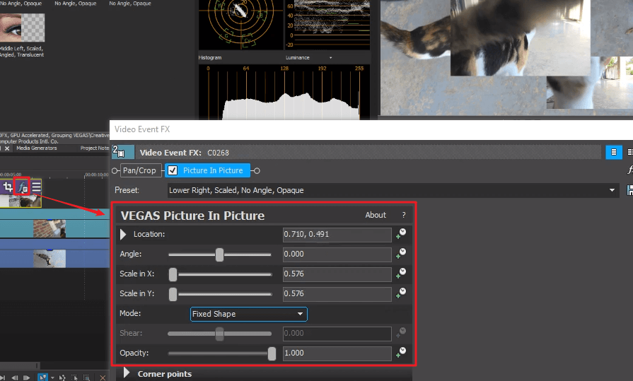 how to split video screen with sony vegas