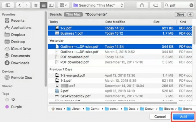 how to add pdf to ibooks on mac