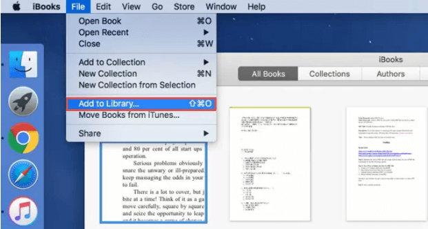 how to add pdf to ibooks on mac