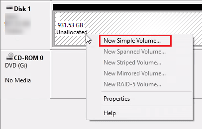 create simple volume for SD card